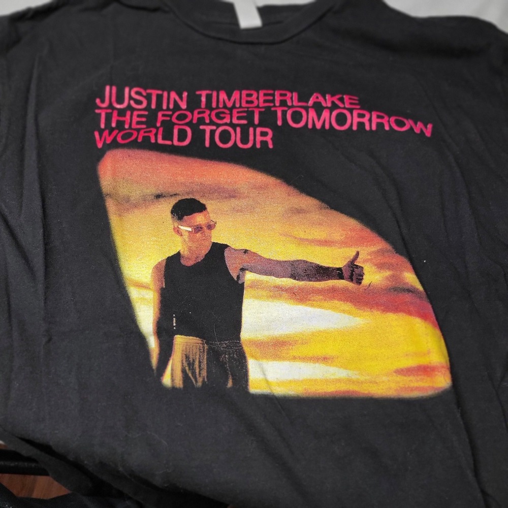 Justin‎ Timberlake The Forget Tomorrow World Tour 2024 T-Shirt Black Large L